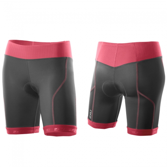 2XU Perform tri short lang dames zwart-rood 2015 WT2852b WT2852b